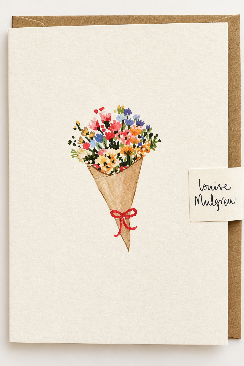 Brown Paper Bouquet Greeting Card