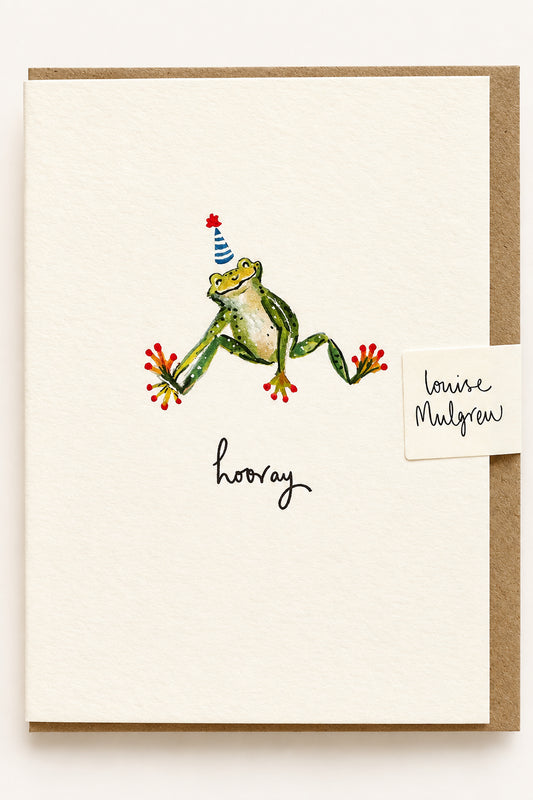 Hooray Frog Greeting Card