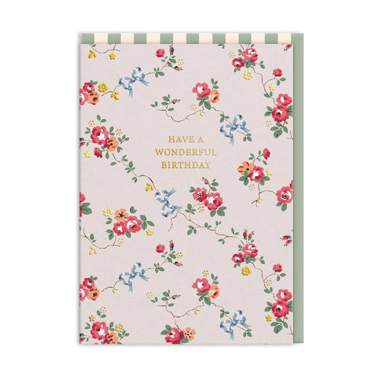 Bows And Roses Wonderful Birthday Card